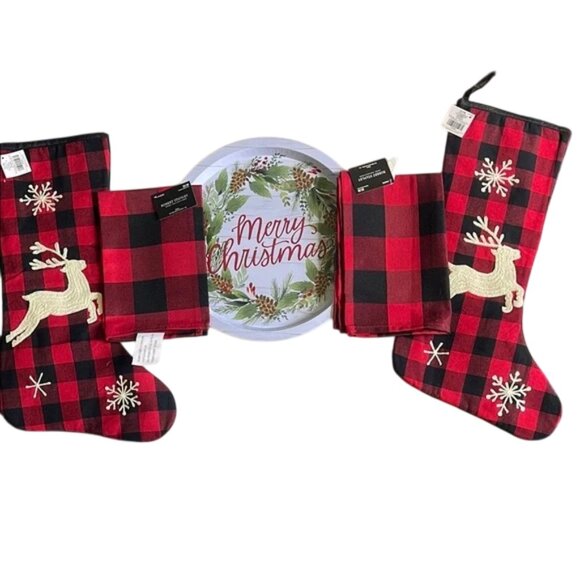 Robert Stanley Red and Black Plaid Christmas Bundle - Picture 1 of 9